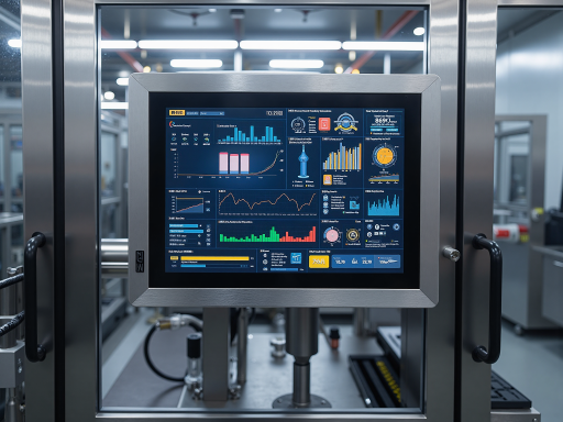 质量检测仪器，现代化设备外观，显示屏界面清晰，体现质量控制专业性